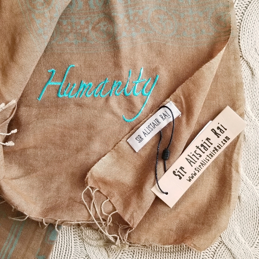 New wool and silk Om symbol scarf